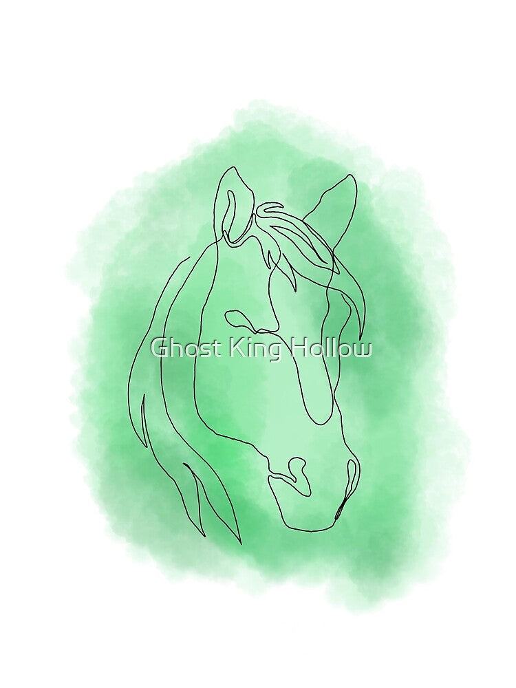 Green Horse Line Art by Ghost King Hollow