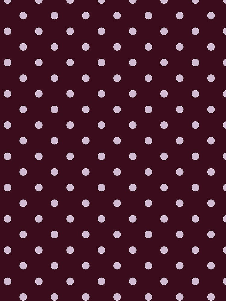Dark Burgundy and Light Pink Polka Dots | Retro Pink Dots on Maroon Pattern | Vintage Burgundy and Lilac Dotty Pattern | Preppy Lilac and Burgundy Polka Dot Seamless Pattern by VivaFy