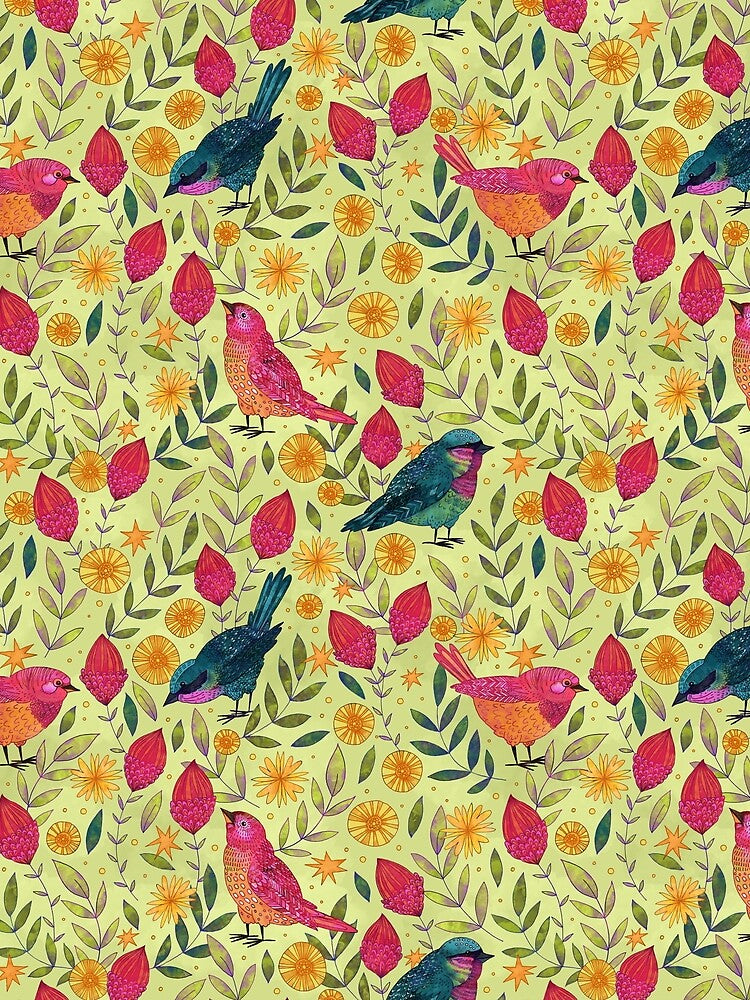Finches - Green by inkedinred