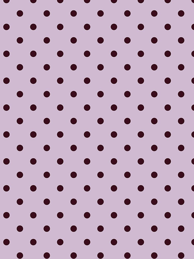 Dark Burgundy and Lilac Polka Dots | Retro Deep Burgundy and Pastel Lilac Dots | Vintage Burgundy and Lilac Dots Pattern | Preppy Lilac and Burgundy Polka Dots Seamless Pattern by VivaFy