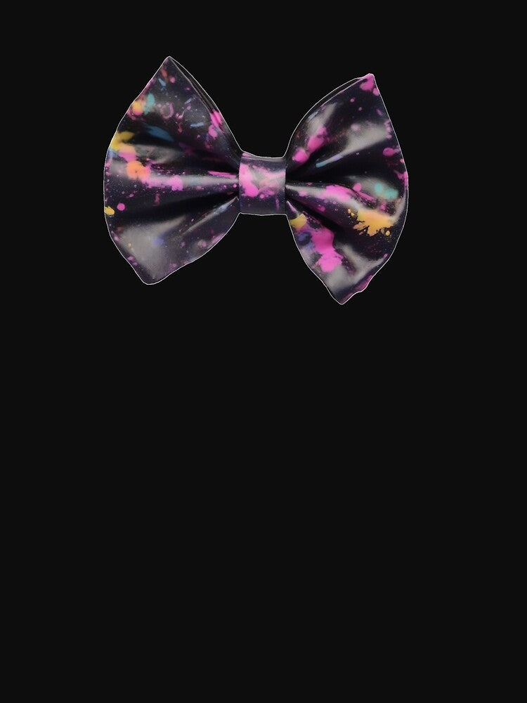 Black with Colorful Spots Coquette Bow by Pawel Oska