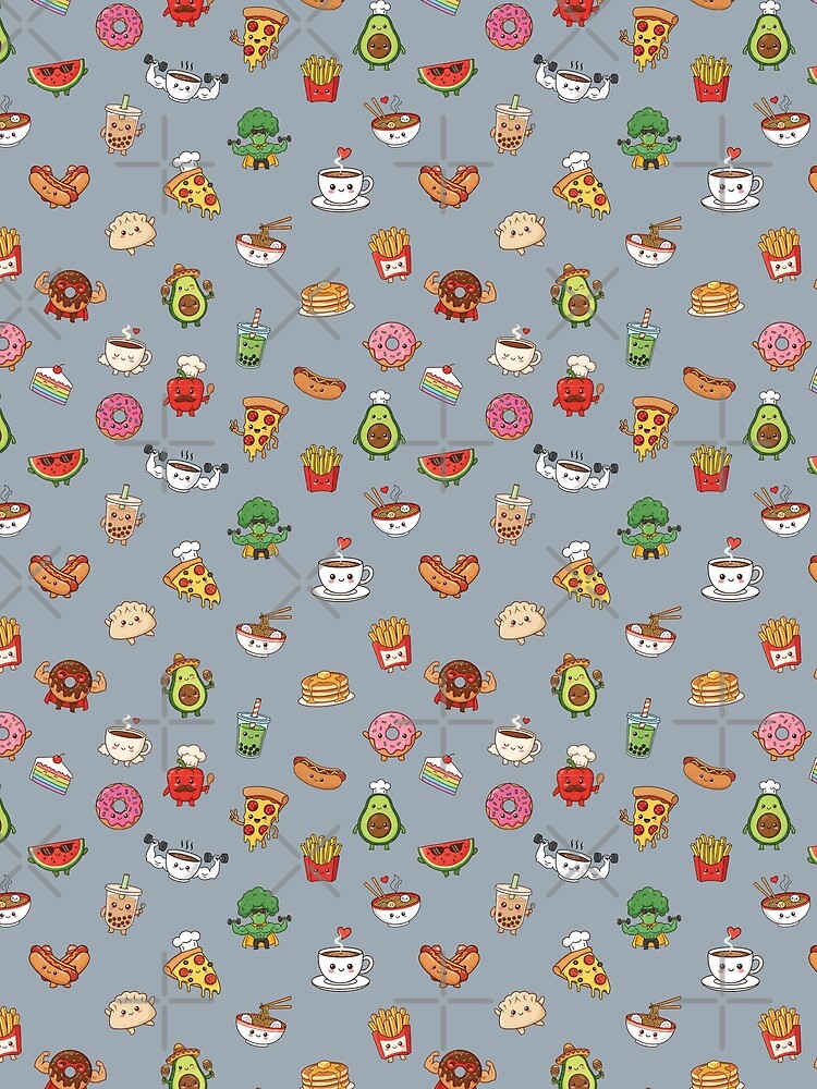 Kawaii Food Pattern – Cute Snacks & Drinks by MerchYouSearch