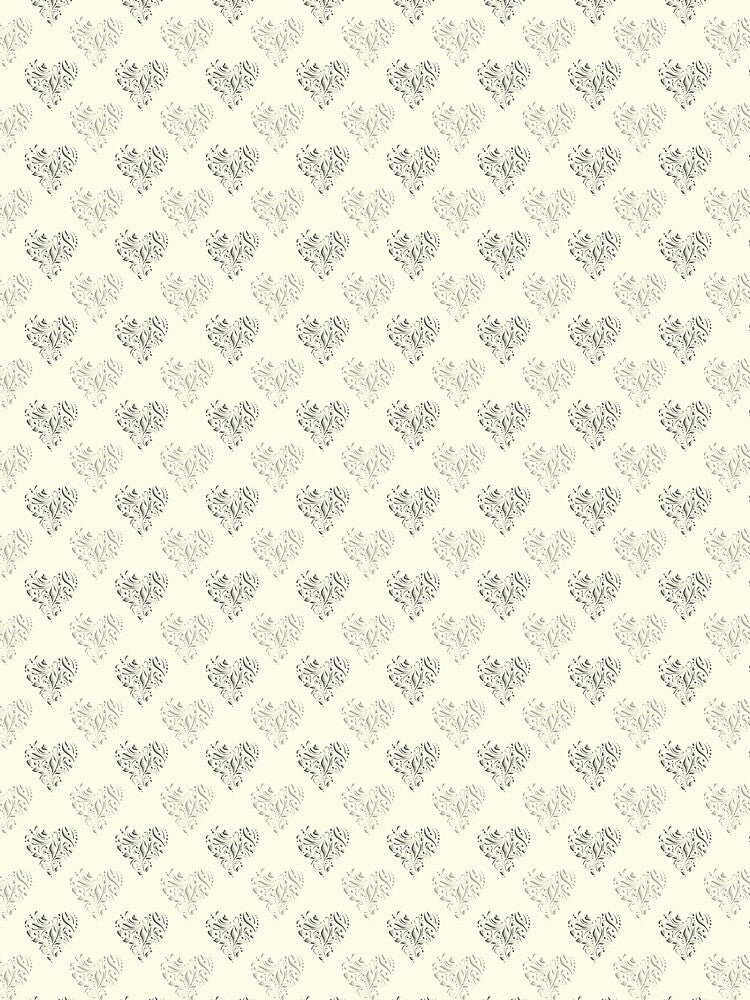 Cream & Grey Wedding Love Hearts Stencilled for Valentines, Marriage & Engagement by harrizon
