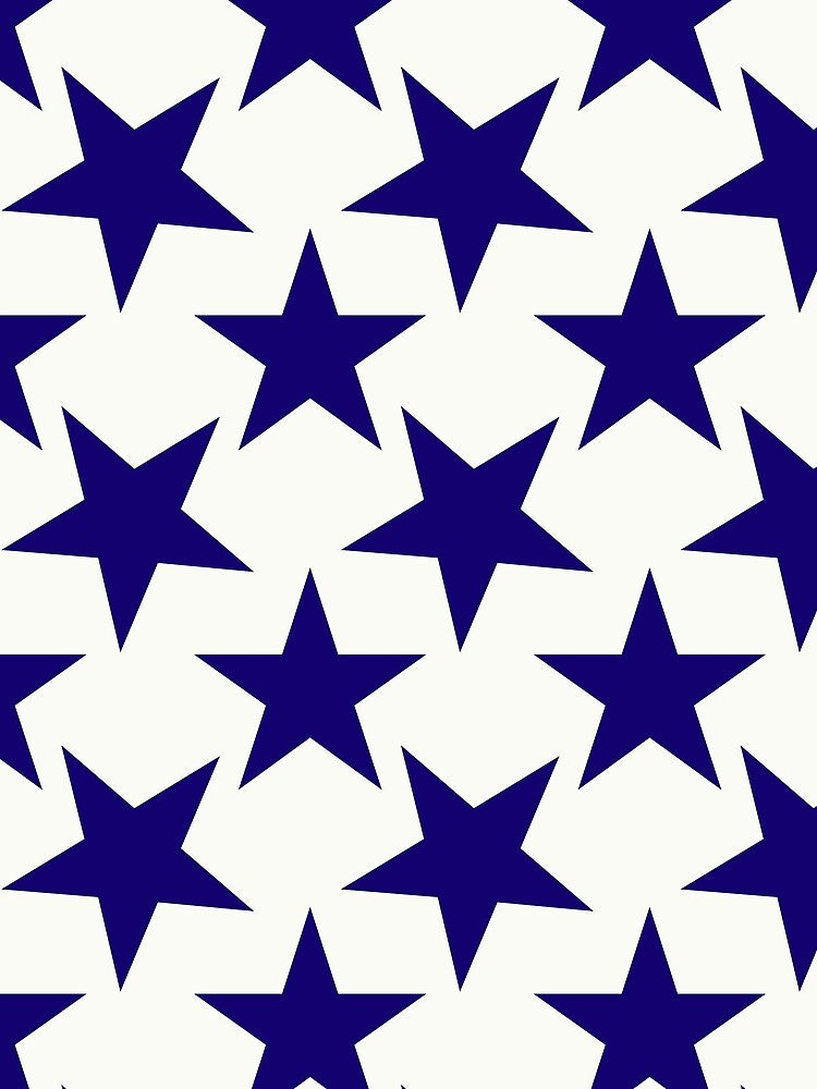 Navy Blue Star Pattern | Deep Blue and White Stars | Preppy Navy Star | Classic Blue Star Pattern | Minimalist Navy Star Print | Cute Dark Blue Starry Design | Classic Star Shape Pattern by VivaFy