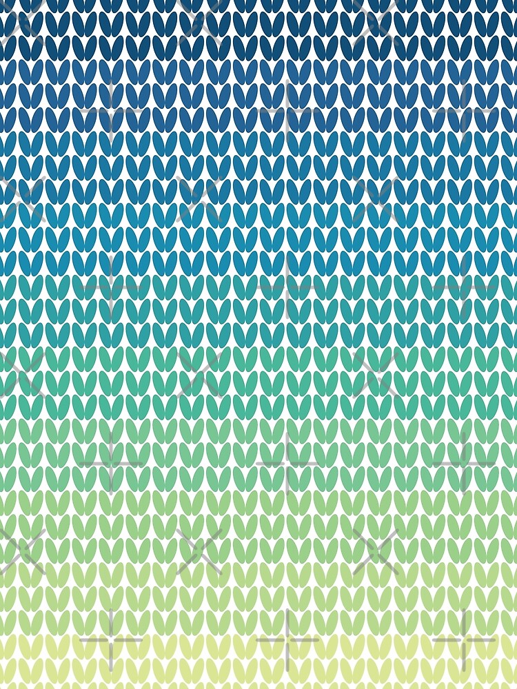 Knitting Pattern Blue & Green for knitters by Alice-Elgawi