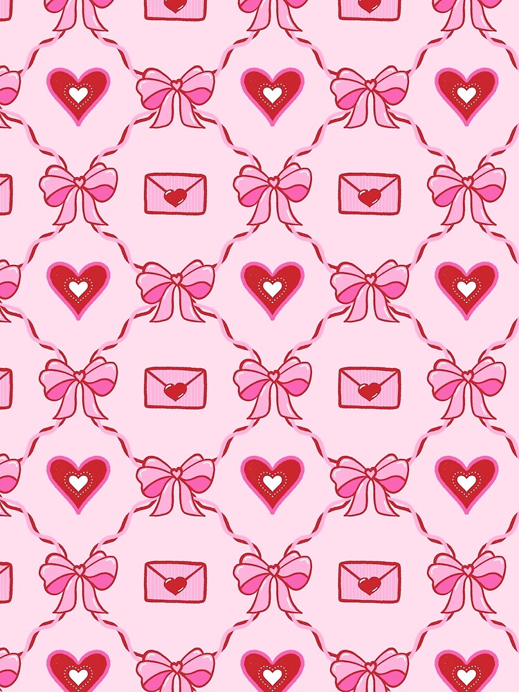 Sweet Pink and Red Coquette Valentine's Day Pattern by Olive Lane Creative