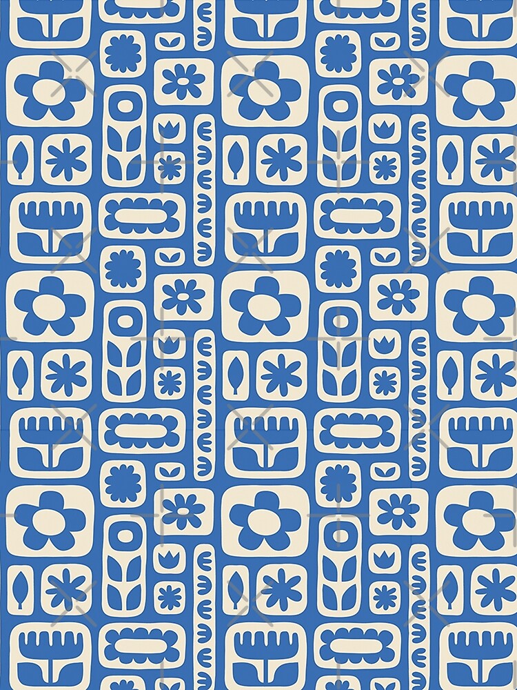 Retro flower repeating pattern, 70s aesthetic, 70s colours by CEB1700
