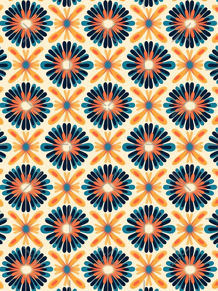 Retro  70's Flower Power Pattern by Driftwood Spirits