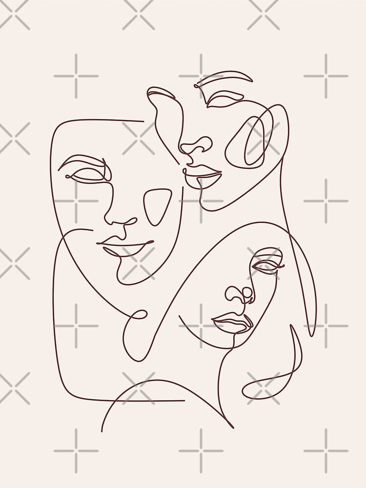 Line minimalist art. Abstract woman face line drawing. Line Art by OneLinePrint