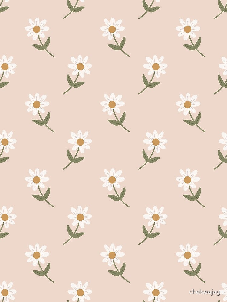 little dancing daisies - pink by Chelsea Jay