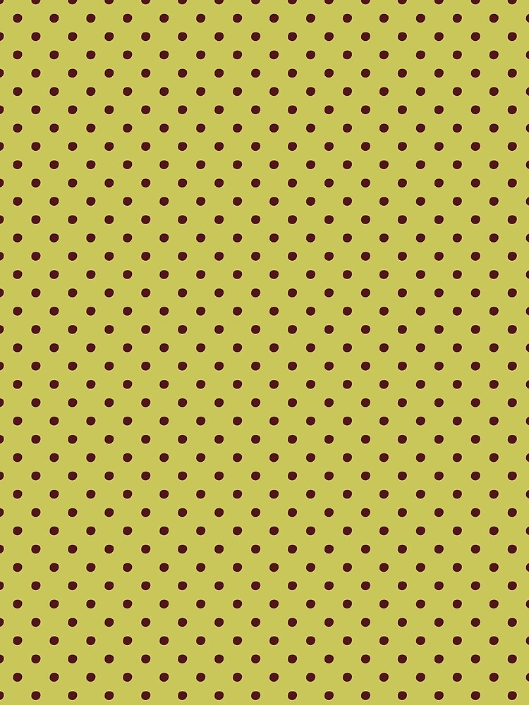 Olive Green and Brown Polka Dots Pattern | Vintage Polka Dot | Minimalist Olive Brown Dots Pattern | Retro Dots Seamless | Classic Brown Dots on Olive Green | Mid Century Modern Polka Dot by VivaFy