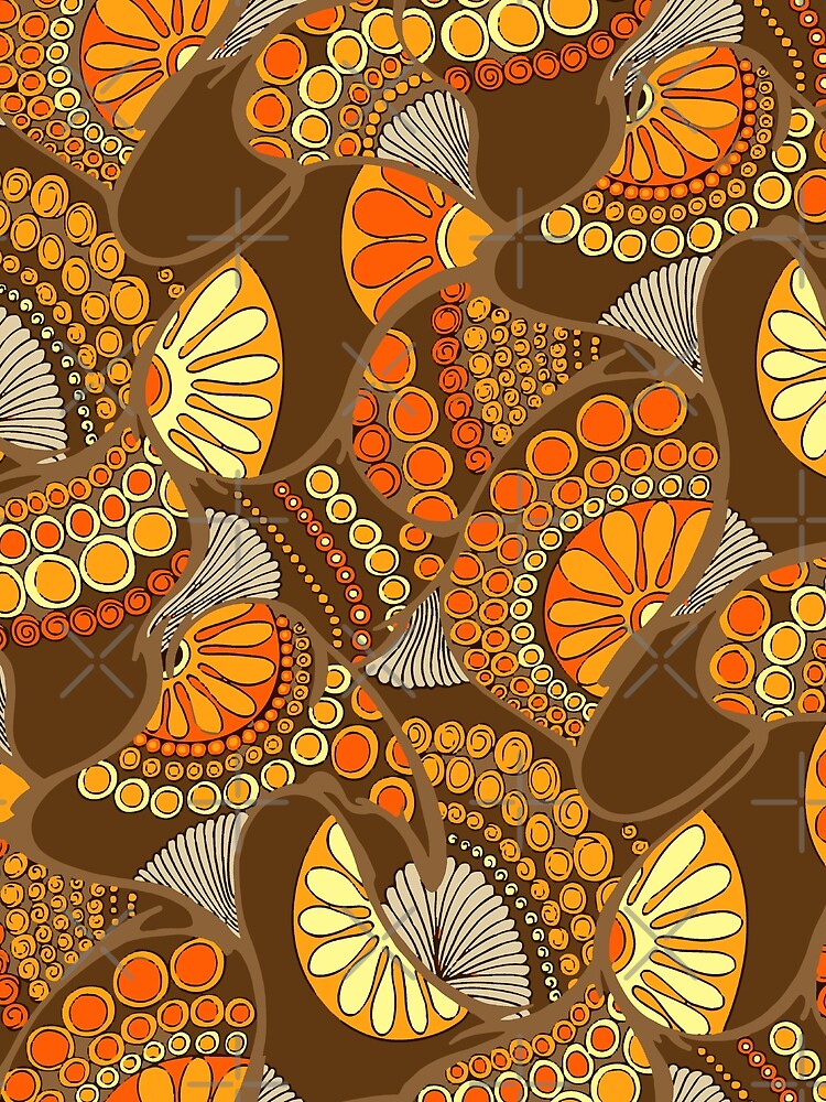 Retro 1970's Style Seventies Vintage Pattern by sarodigiart