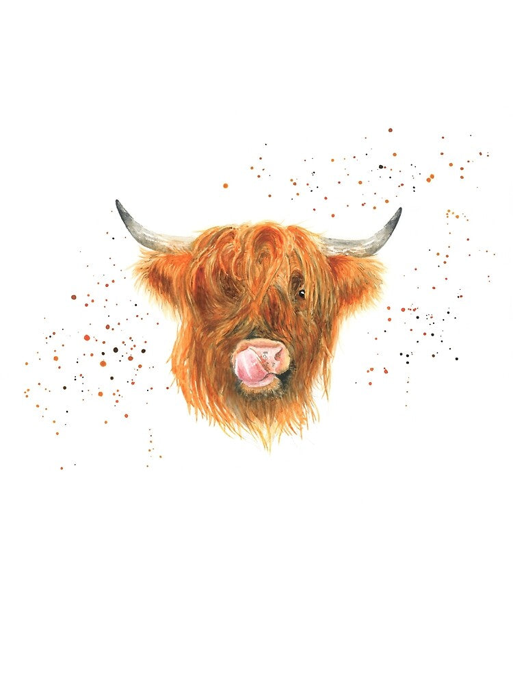 Highland cow watercolour art by Lianne Marie