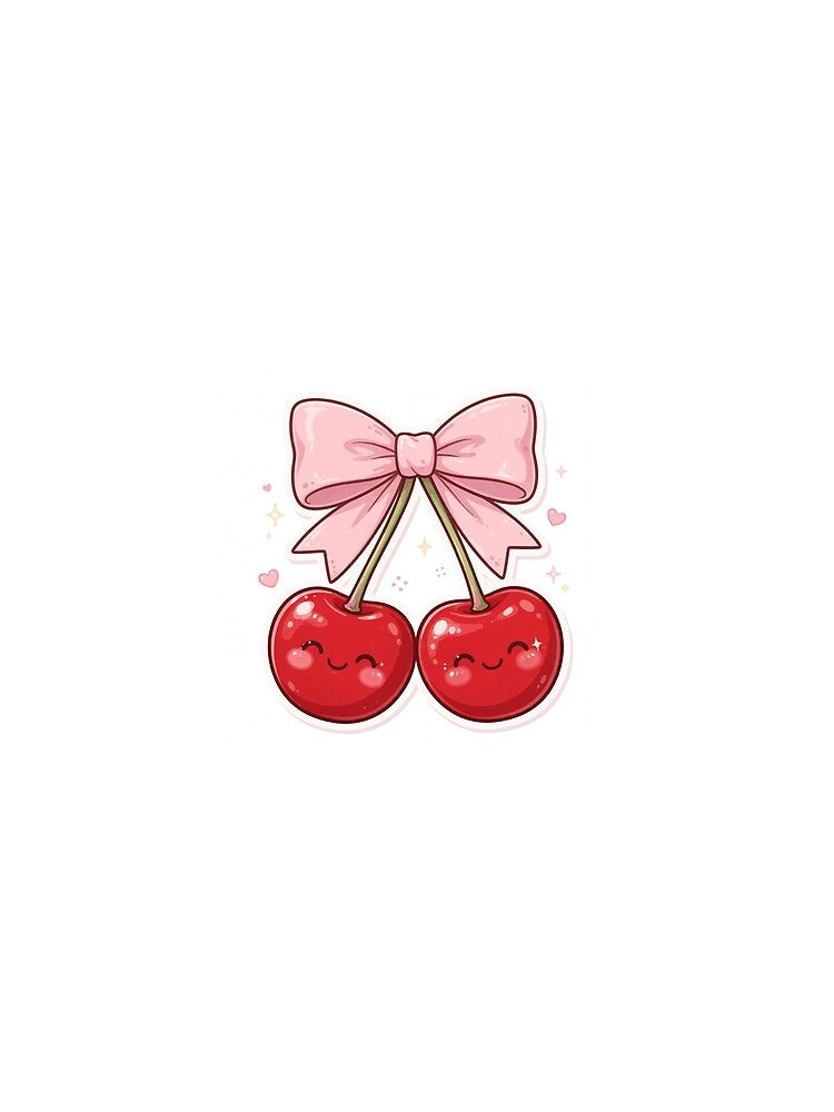 Coquette Cherry Pink Bow Cute by mochiMooco