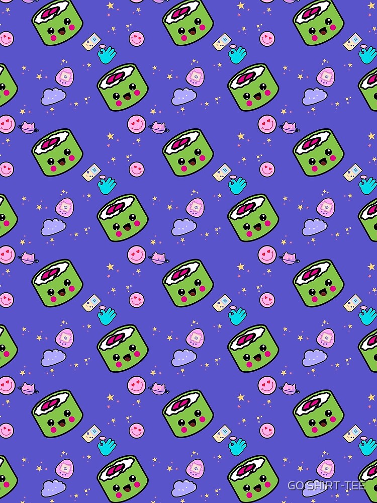 Kawaii Seamless Pattern Canvas, Cute Kawaii Retro Graphic by GO SHIRT-TEE