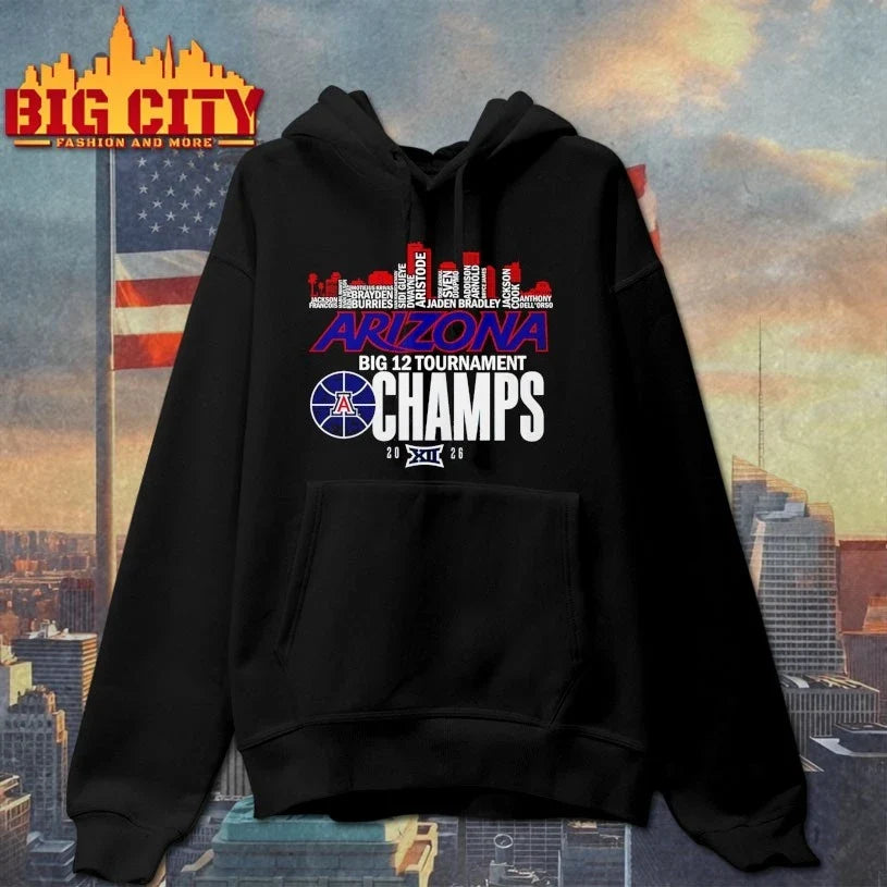 Official Arizona Wildcats Big 12 tournament champs 2026 name sky line Unisex