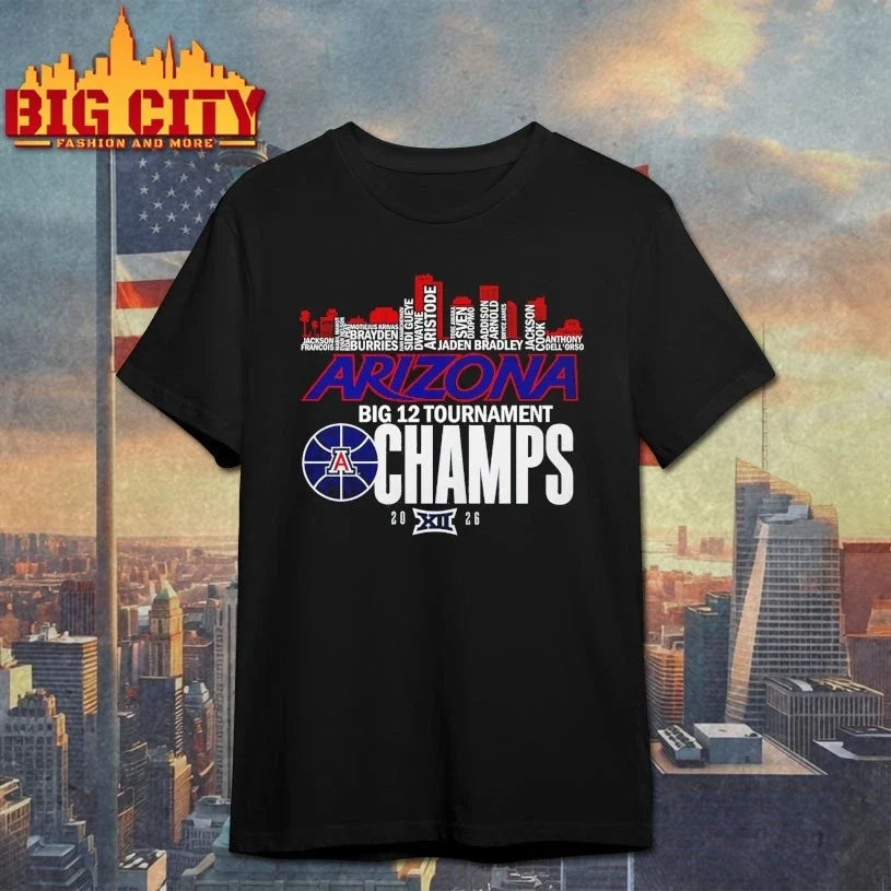 Official Arizona Wildcats Big 12 tournament champs 2026 name sky line Unisex