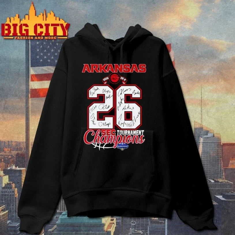 Official Arkansas Razorbacks 2026 Sec tournament champions 26 signatures Unisex