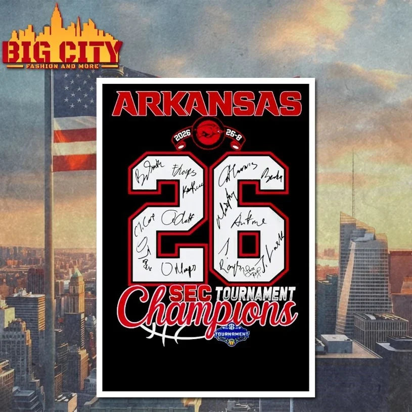 Official Arkansas Razorbacks 2026 Sec tournament champions 26 signatures Unisex