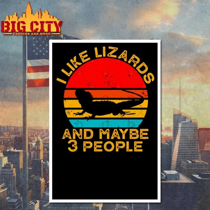 Official I Like Lizards and Maybe 3 People vintage Unisex