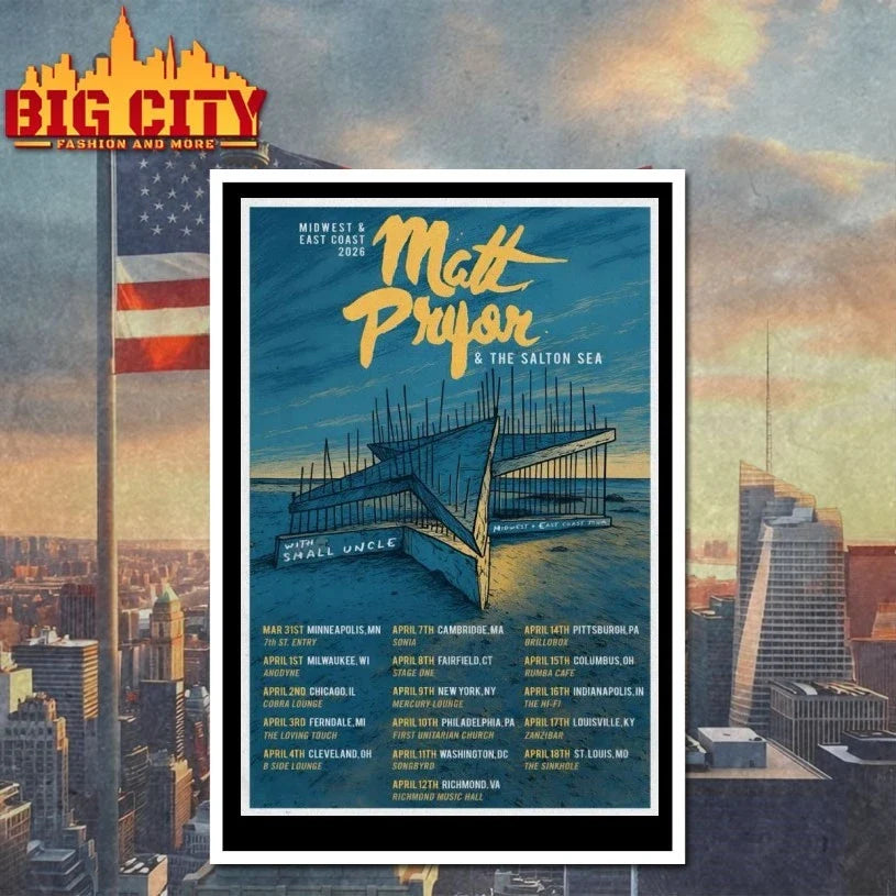 Official Matt Pryor Tour Midwest And East Coast 2026 Poster Unisex