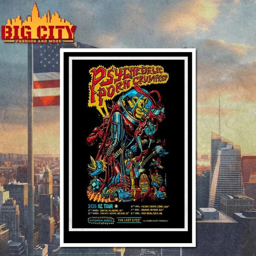 Official Psychedelic Porn Crumpets 2026 Tour OZ Poster Unisex