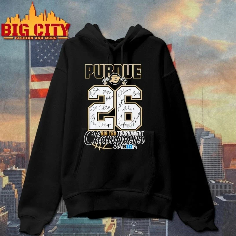 Official Purdue 2026 27-8 26 big ten tournament champions singatures Unisex
