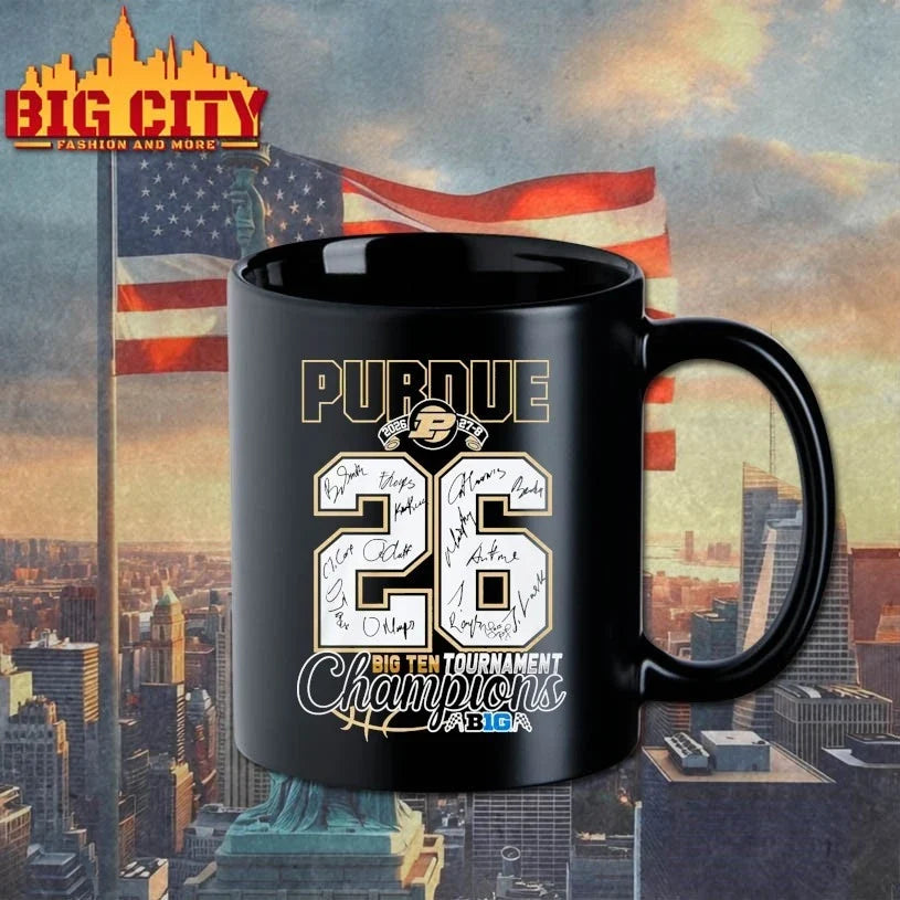 Official Purdue 2026 27-8 26 big ten tournament champions singatures Unisex