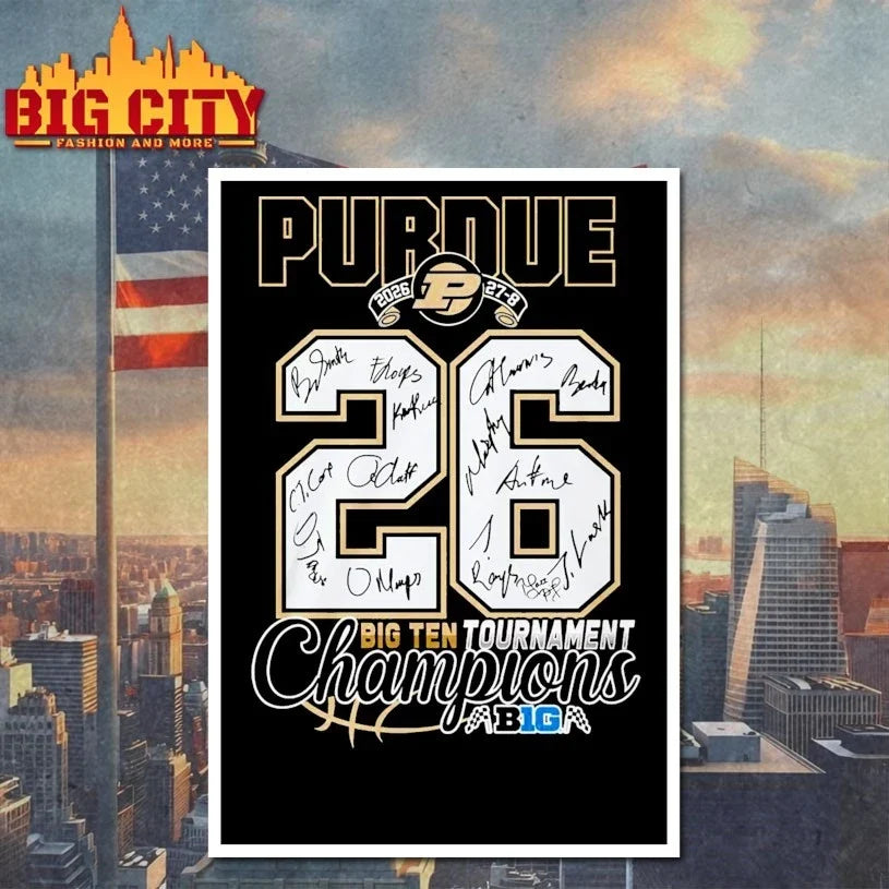 Official Purdue 2026 27-8 26 big ten tournament champions singatures Unisex