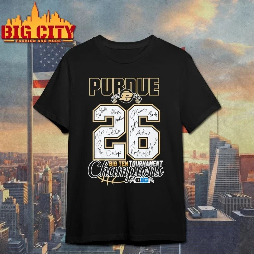 Official Purdue 2026 27-8 26 big ten tournament champions singatures Unisex