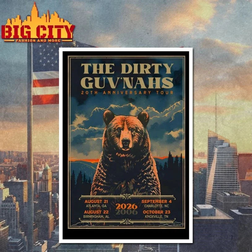 Official The Dirty Guv’nahs 20th Anniversary 2026 Shows Poster Unisex