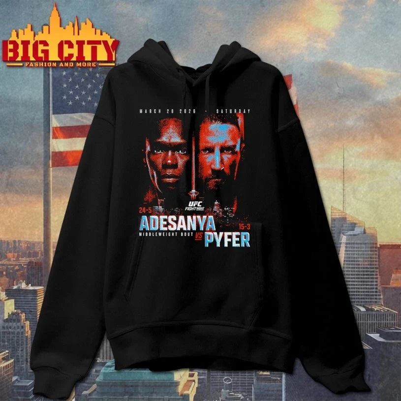 Official UFC Fight Night 2026 Adesanya Vs. Pyfer Match Up Unisex