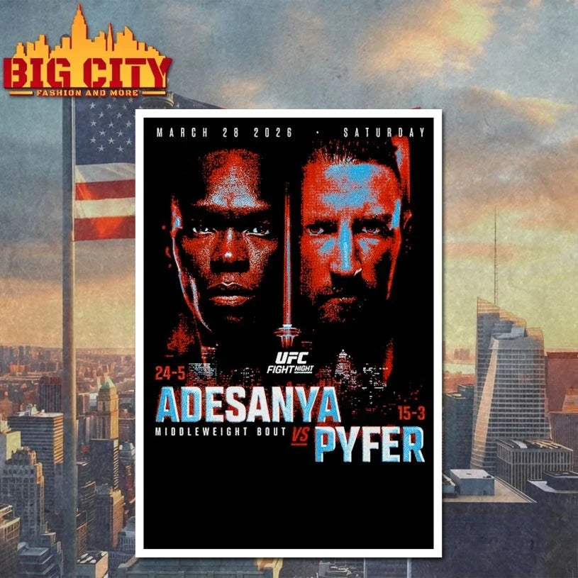 Official UFC Fight Night 2026 Adesanya Vs. Pyfer Match Up Unisex