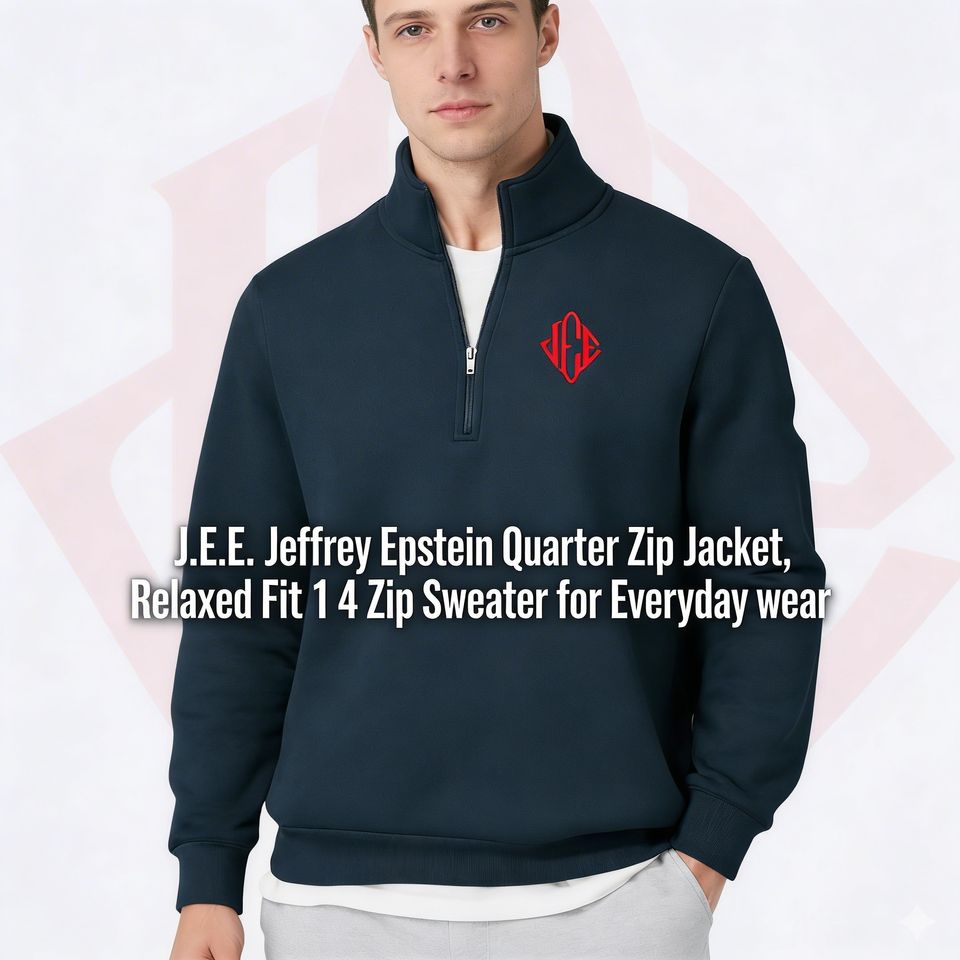 J.E.E. Jeffrey Epstein Quarter Zip Jacket, Relaxed Fit 1 4 Zip Sweater for Everyday wear Unisex