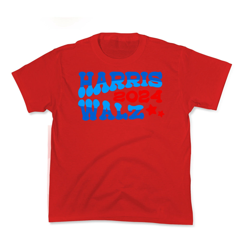 Harris Walz 2024 Retro Text Kids Tee Unisex