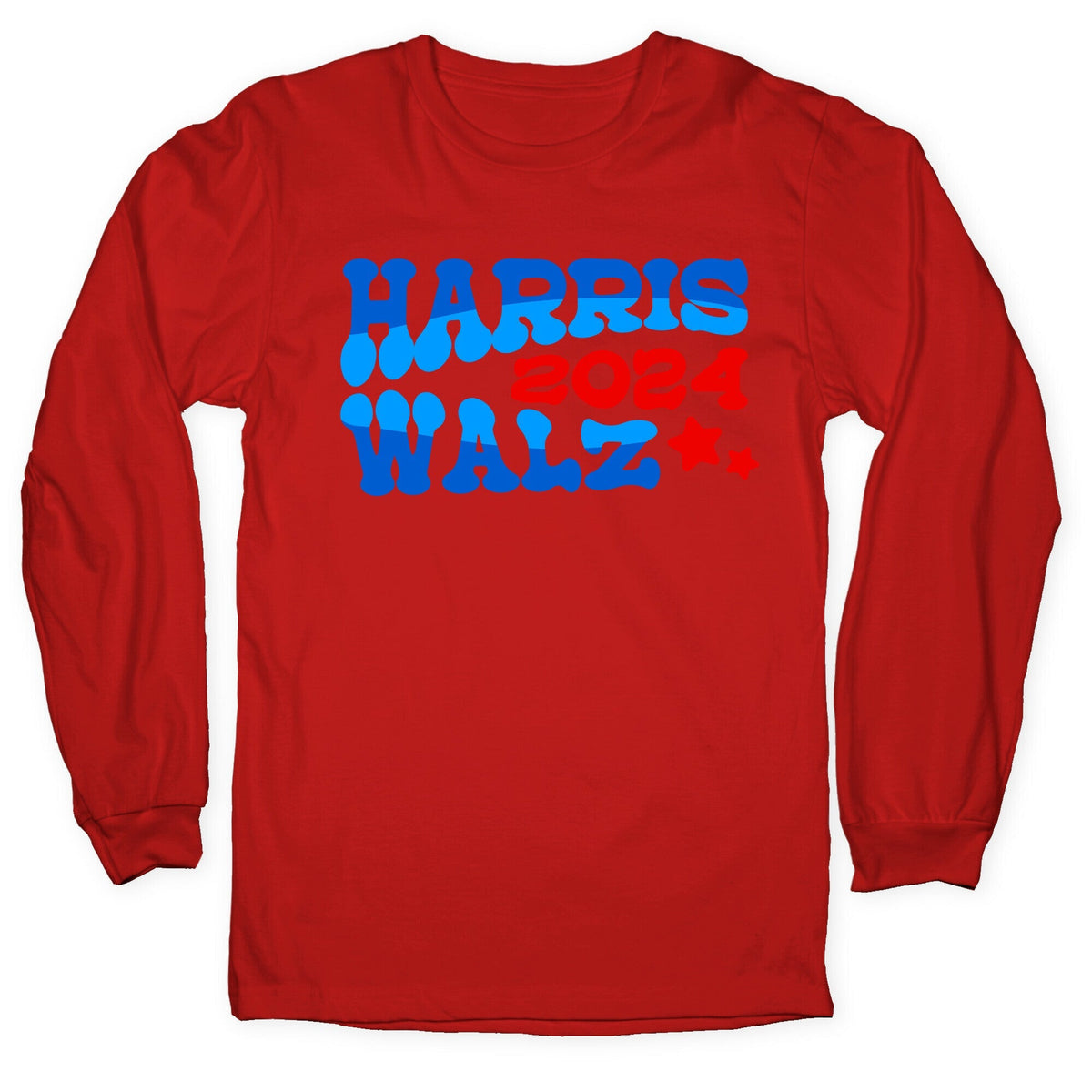Harris Walz 2024 Retro Text Longsleeve Tee Unisex