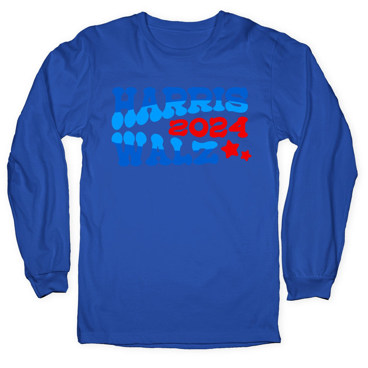 Harris Walz 2024 Retro Text Longsleeve Tee Unisex