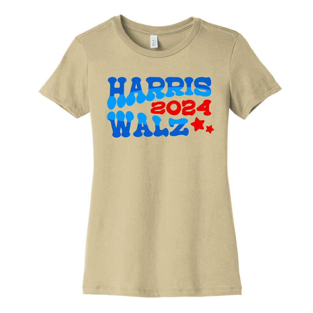 Harris Walz 2024 Retro Text Womens Cotton Tee Unisex