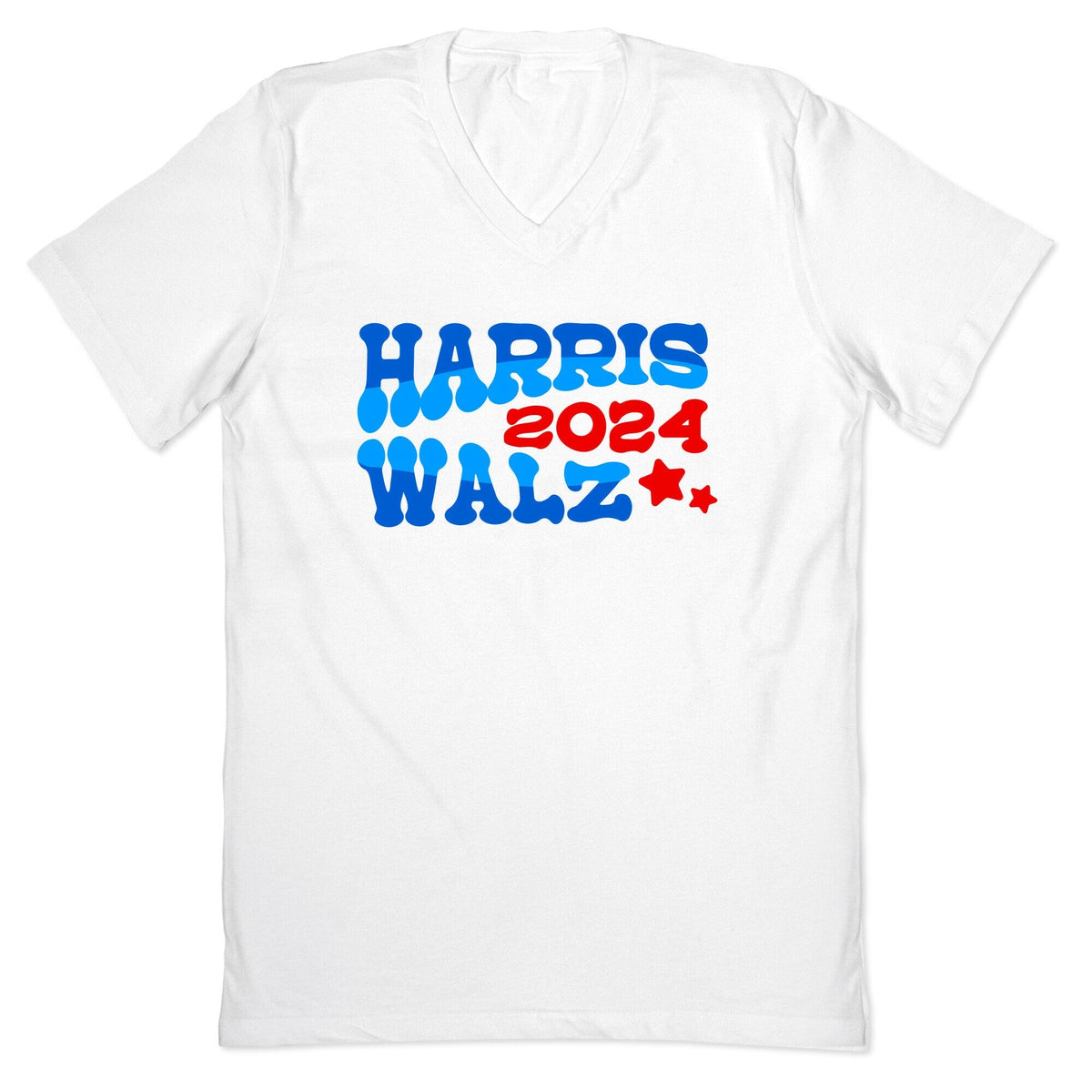 Harris Walz 2024 Retro Text V-Neck Unisex