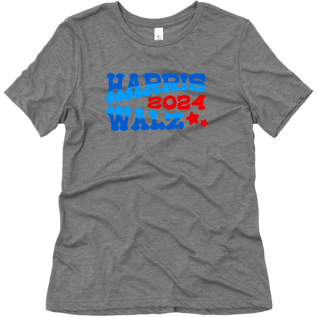 Harris Walz 2024 Retro Text Womens Triblend Tee Unisex