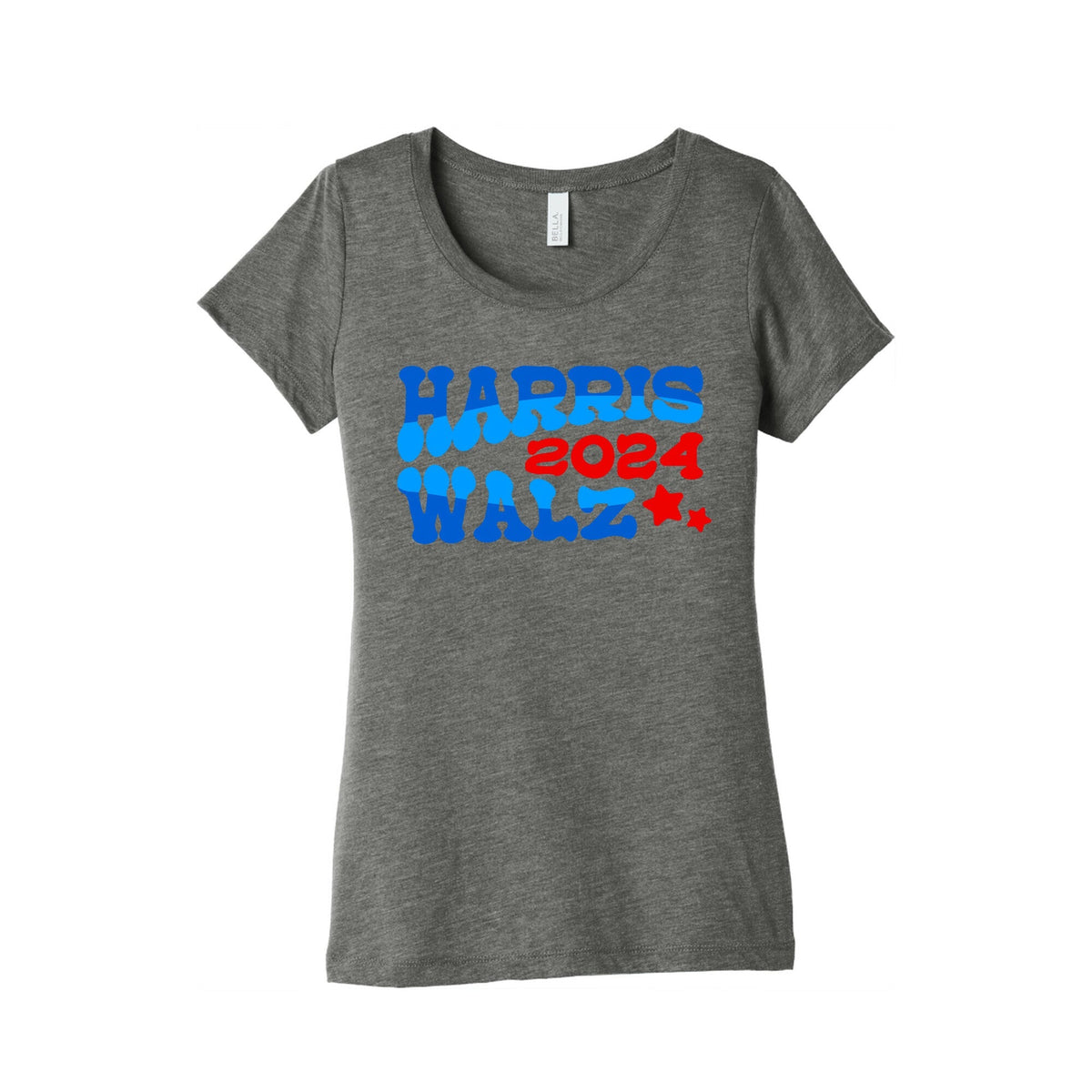 Harris Walz 2024 Retro Text Womens Triblend Tee Unisex