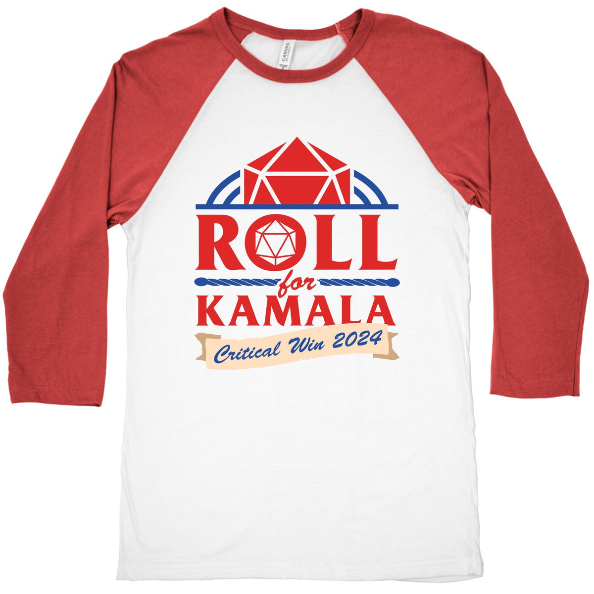 Roll for Kamala: Critical Win 2024 Baseball Tee Unisex