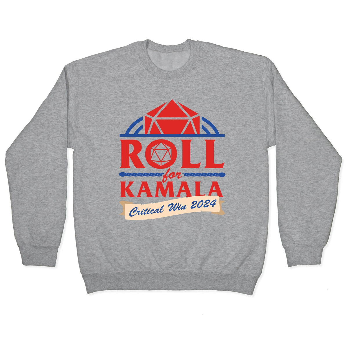 Roll for Kamala: Critical Win 2024 Crewneck Unisex
