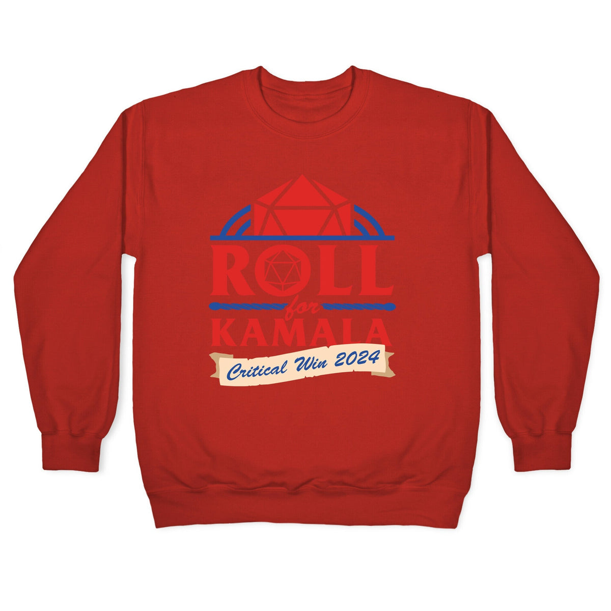 Roll for Kamala: Critical Win 2024 Crewneck Unisex