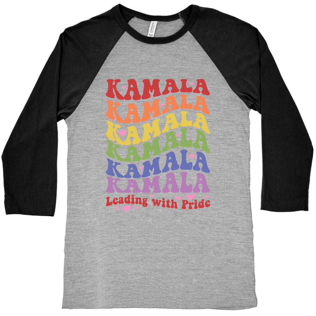 Kamala Leading With Pride Baseball Tee Unisex