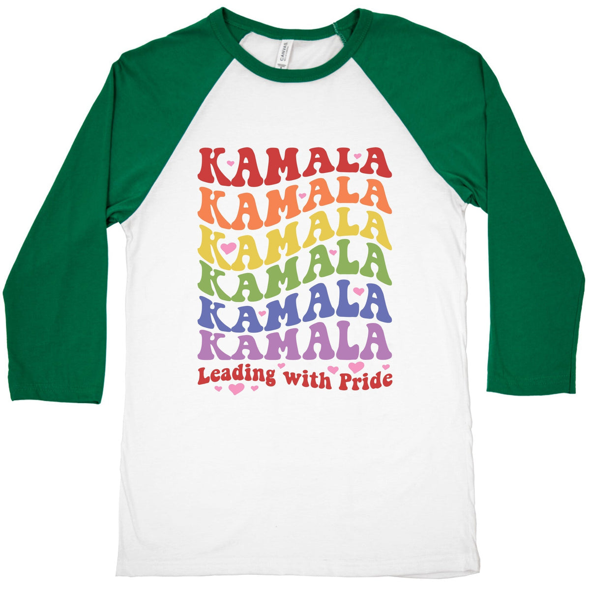 Kamala Leading With Pride Baseball Tee Unisex