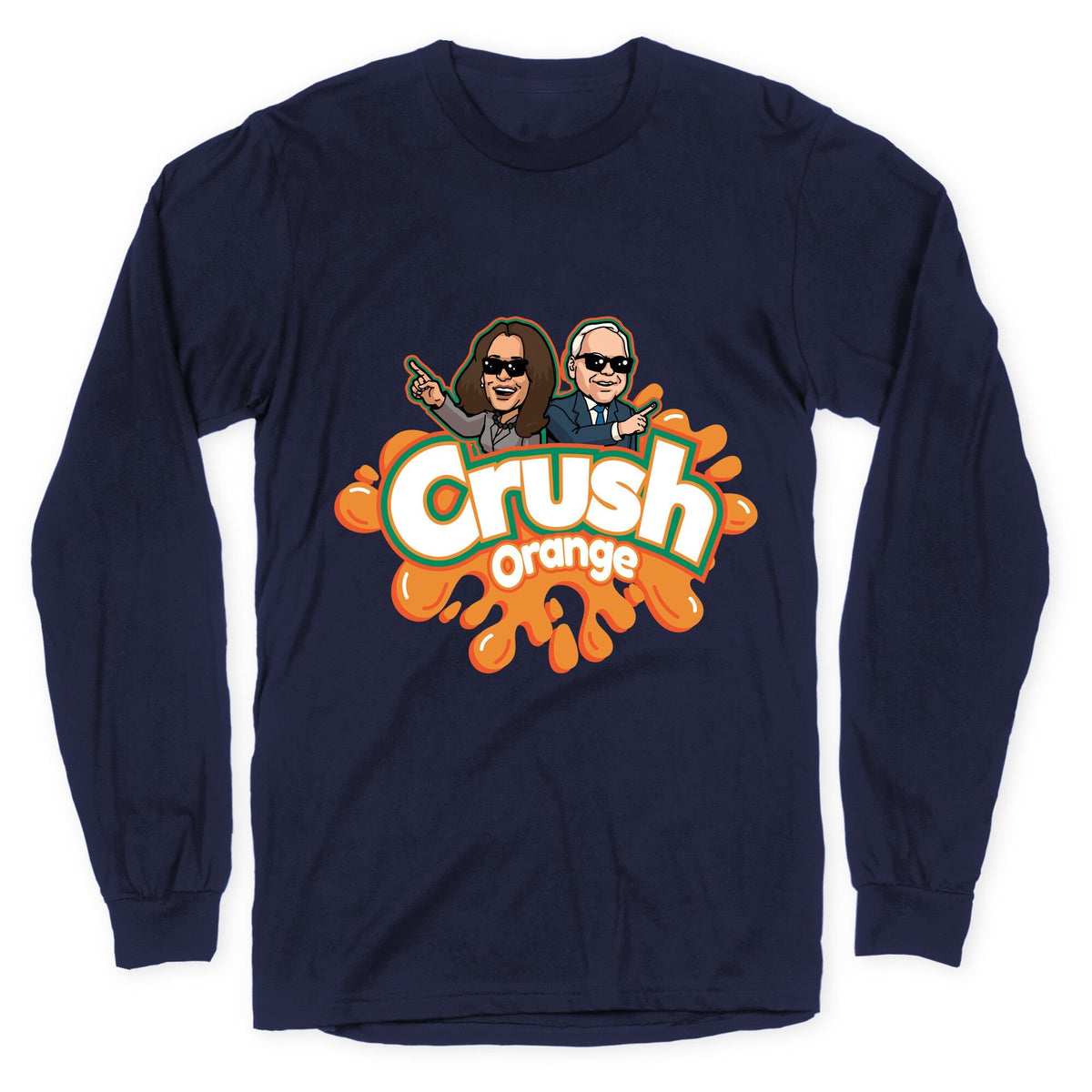 Orange Crush Harris Walz 2024 Longsleeve Tee Unisex