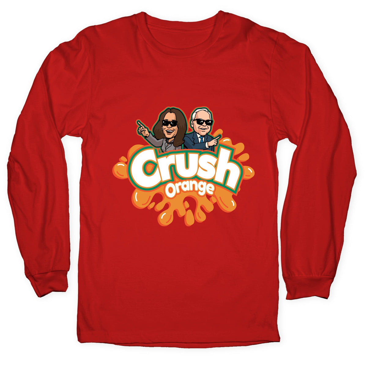 Orange Crush Harris Walz 2024 Longsleeve Tee Unisex