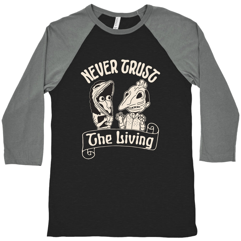 Beetlejuice Never Trust The Living Baseball Tee Unisex