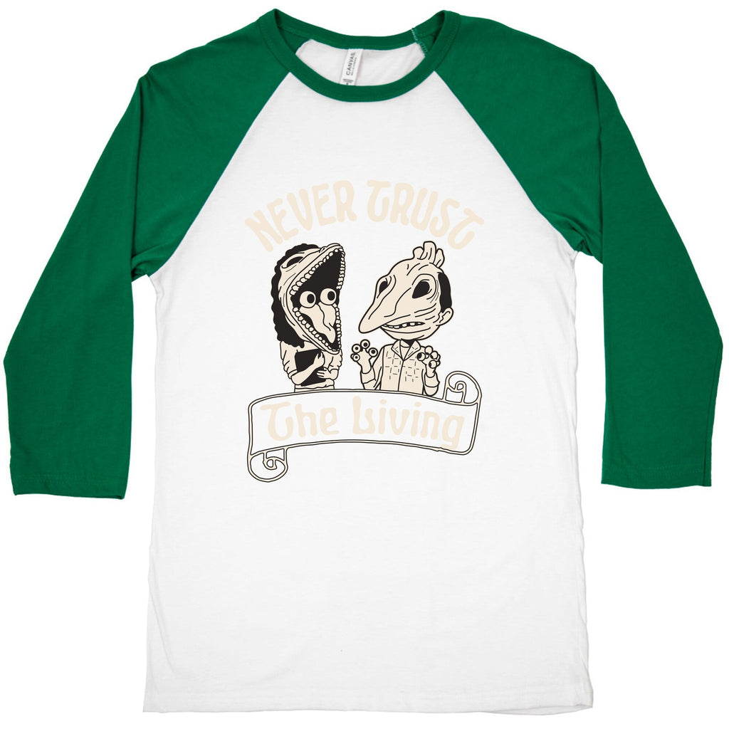 Beetlejuice Never Trust The Living Baseball Tee Unisex